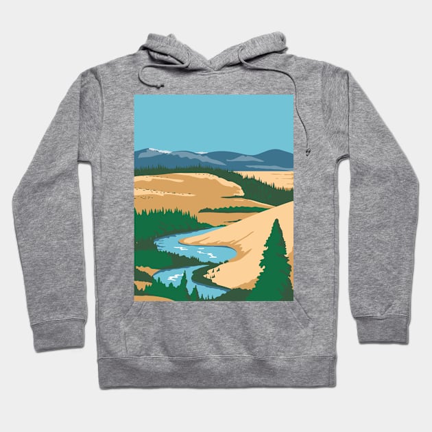 Kobuk Valley National Park in Arctic region of northwestern Alaska United States WPA Poster Art Color Hoodie by patrimonio